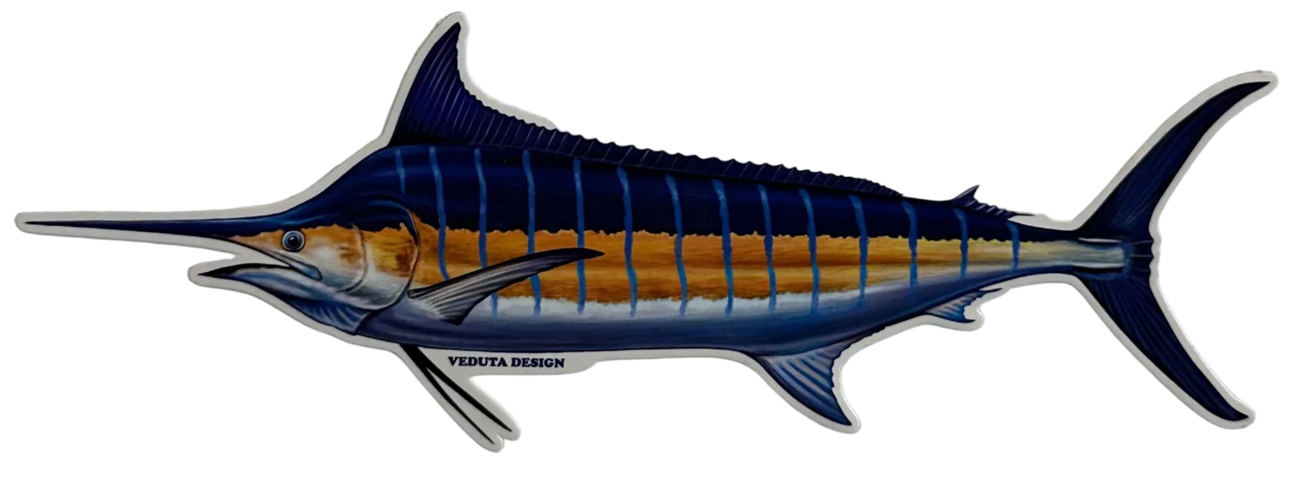 Large Saltwater Blue Marlin Fishing Sticker for Boats, Coolers & Outdoor Gear