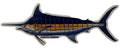 Saltwater Blue Marlin Fishing Sticker for Boats, Coolers & Outdoor Gear