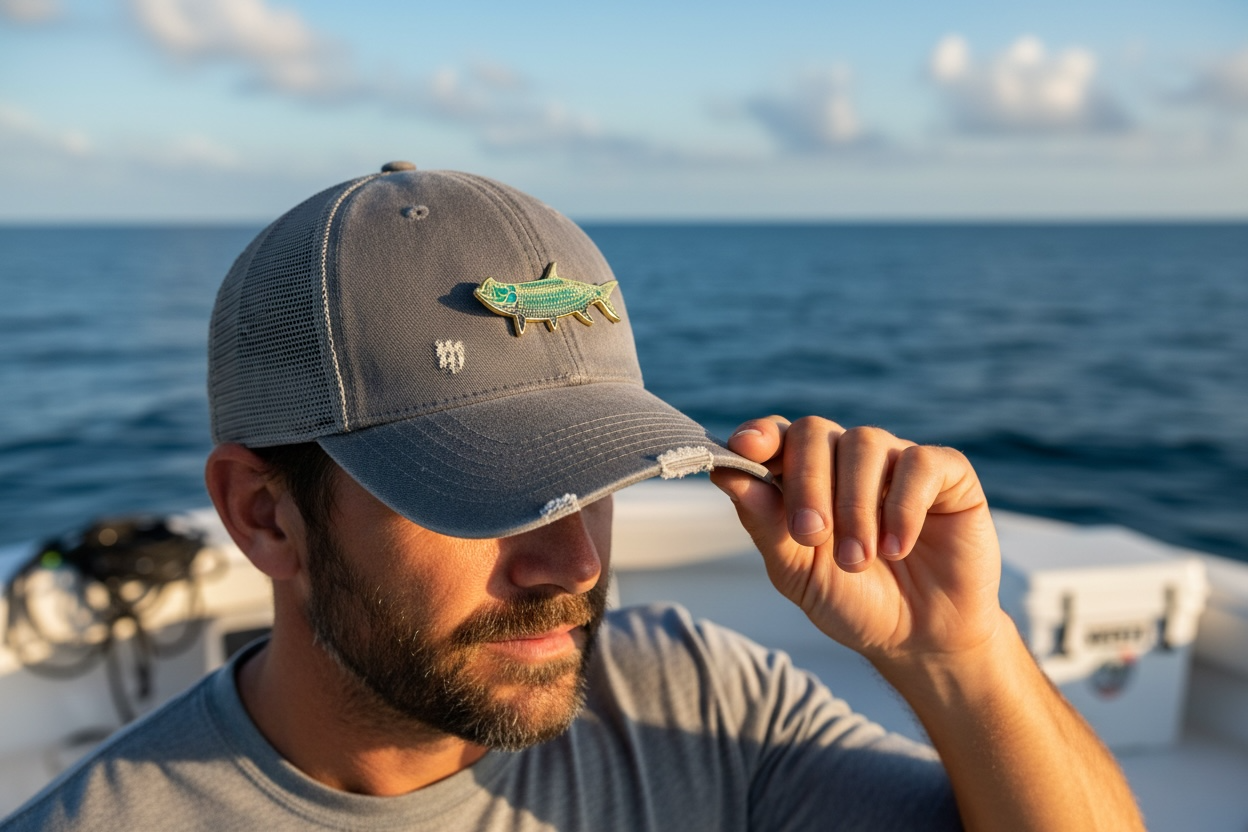 The Tug Is The Drug® Tarpon (Gold) Enamel Hat Pin – Saltwater Series