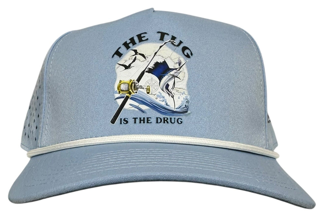 The Tug Is The Drug® Light Blue Performance Rope Hat