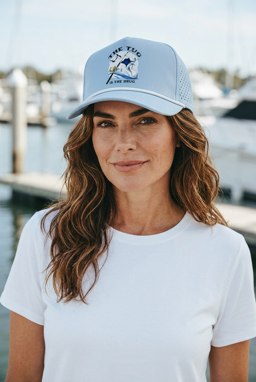 The Tug Is The Drug® Light Blue Performance Rope Hat