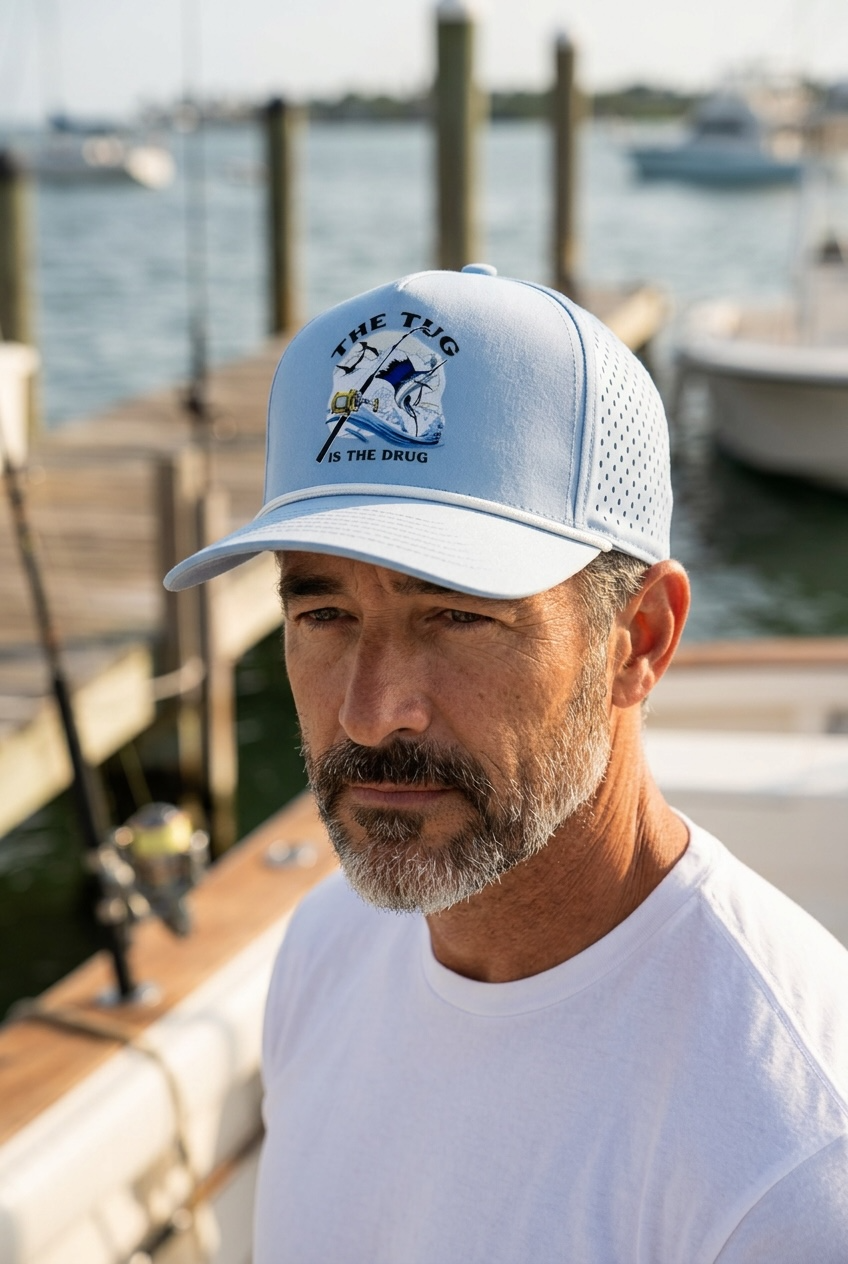 The Tug Is The Drug® Light Blue Performance Rope Hat