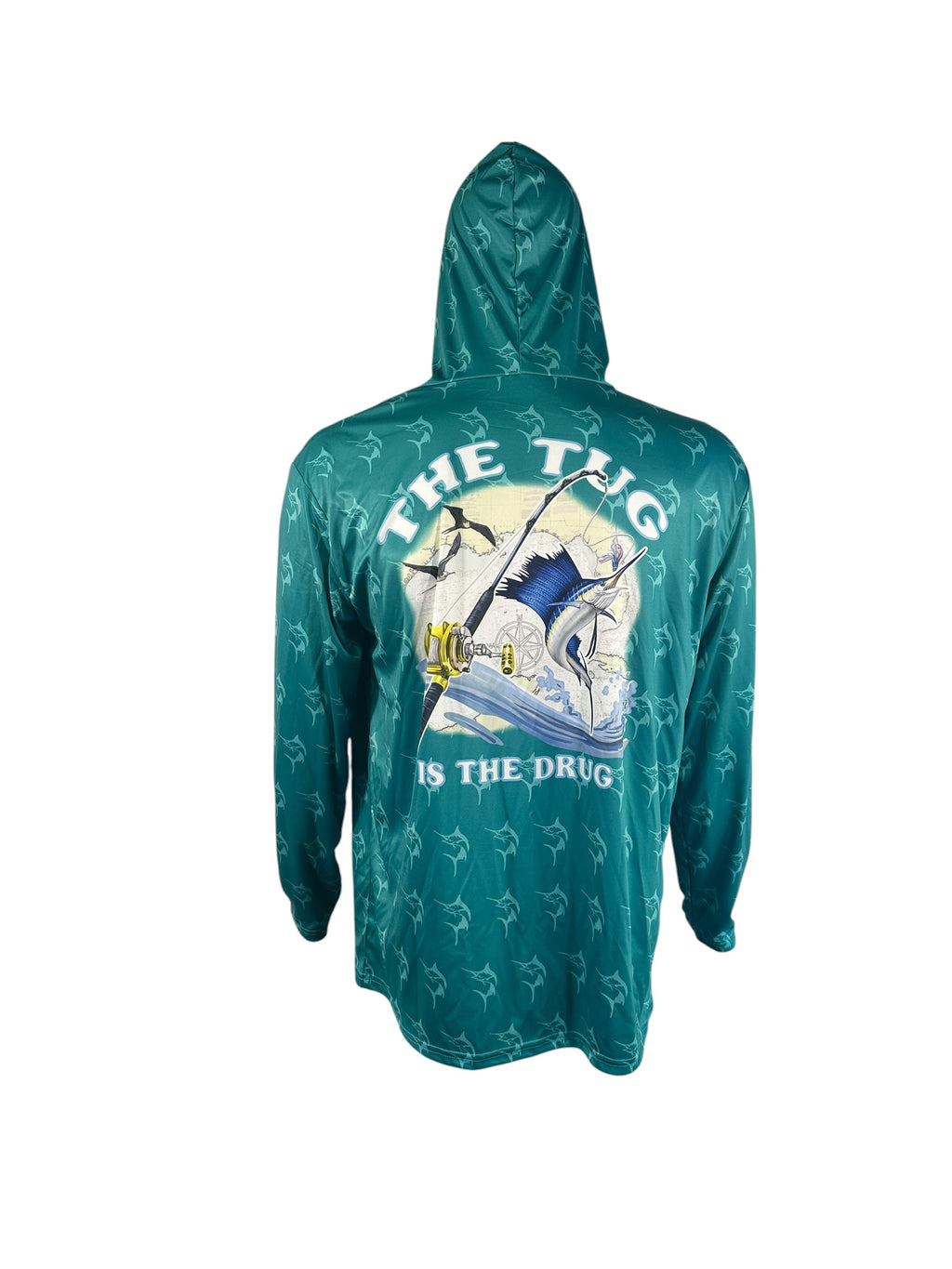 Get Tight Gear "Tug Is The Drug" Marlin Performance Fishing Hoodie – Sea Green