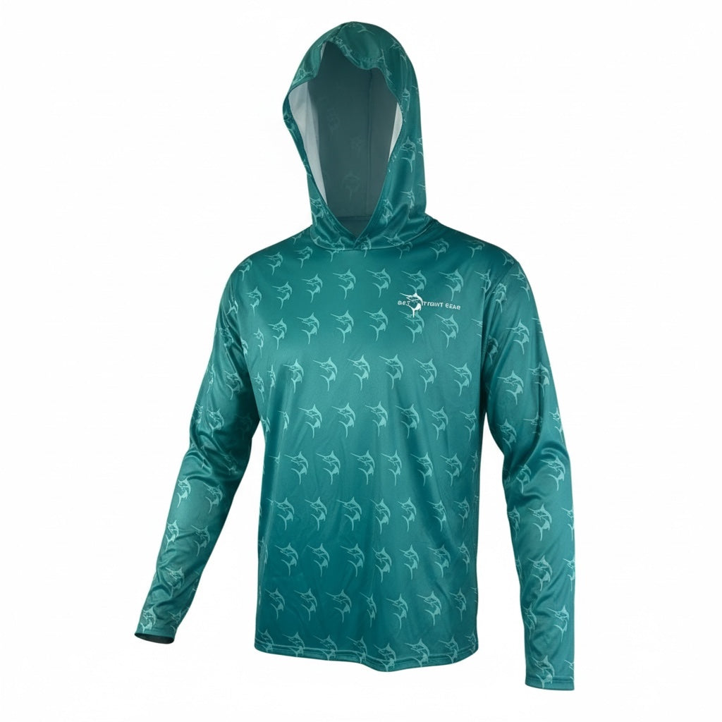 Get Tight Gear "Tug Is The Drug" Marlin Performance Fishing Hoodie – Sea Green