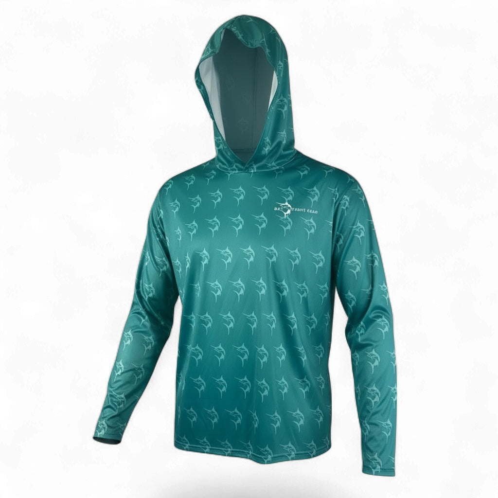 Get Tight Gear "Tug Is The Drug" Marlin Performance Fishing Hoodie – Sea Green