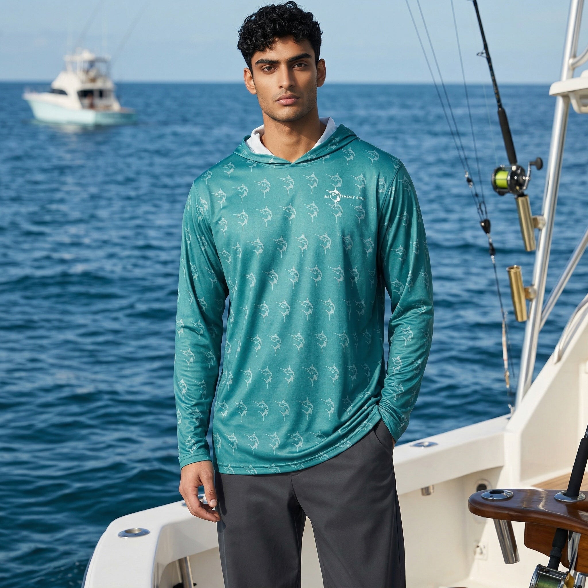 Get Tight Gear "Tug Is The Drug" Marlin Performance Fishing Hoodie – Sea Green