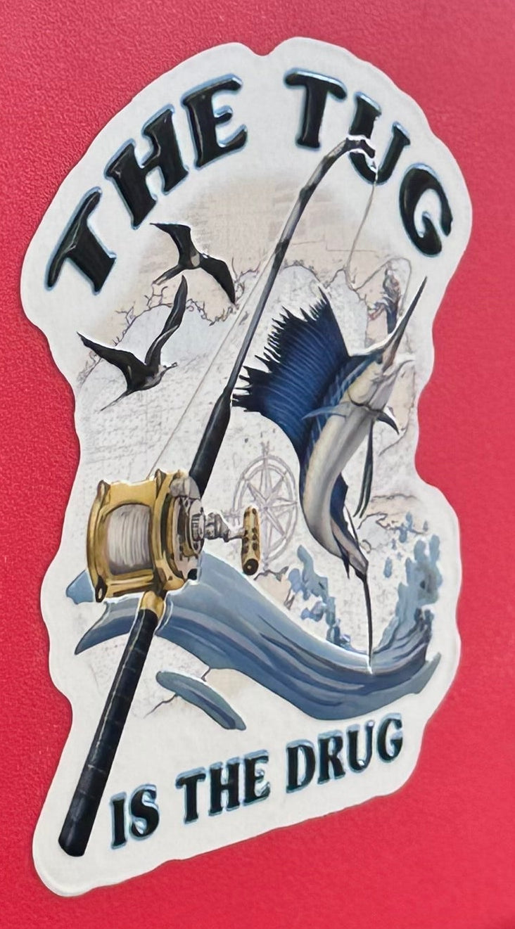 The Tug Is The Drug® Sailfish Elite Embossed Sticker