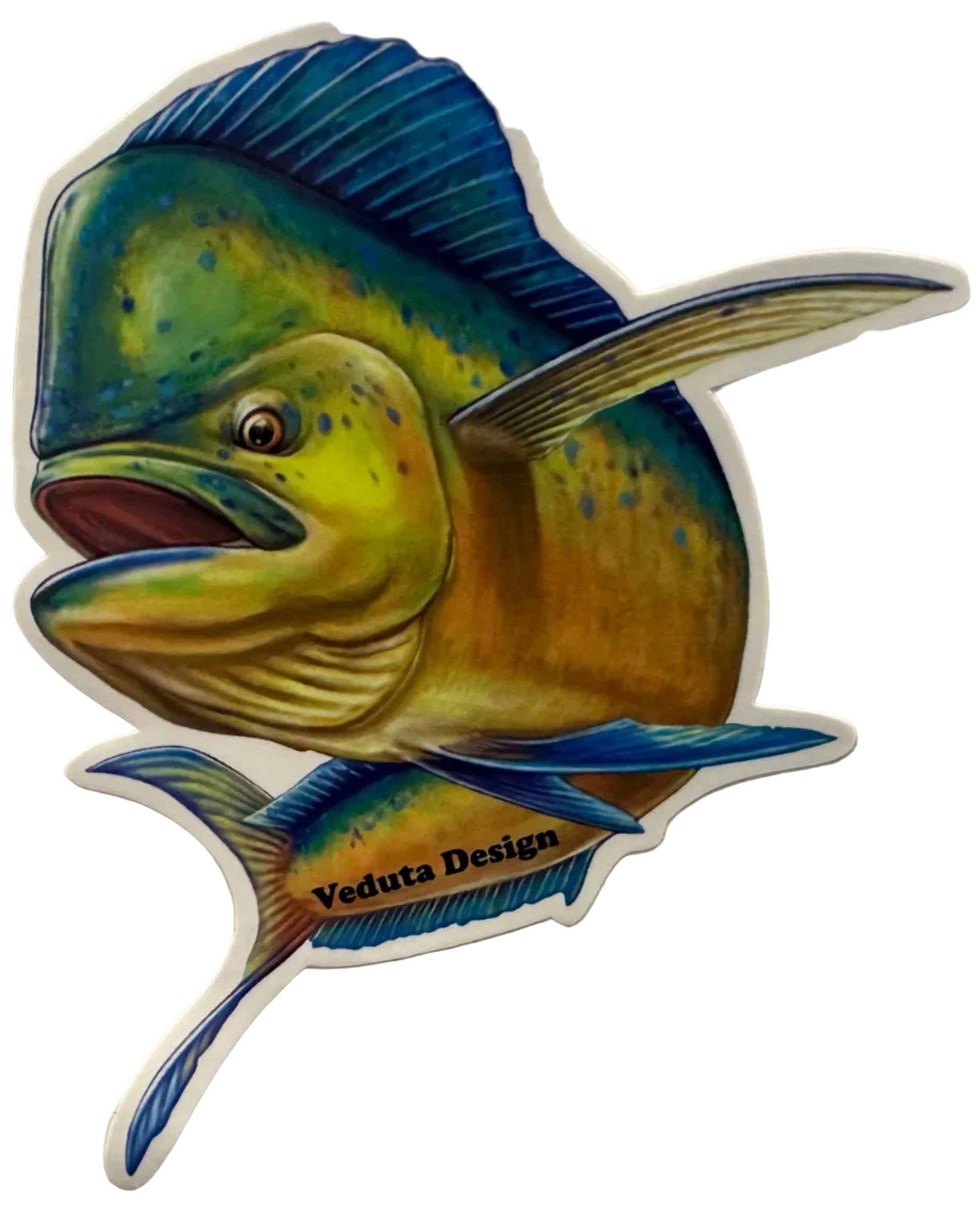Saltwater Mahi-Mahi Fishing Sticker for Boats, Coolers & Outdoor Gear