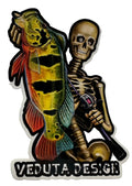 Freshwater Peacock Bass and Bones Fishing Sticker for Boats, Coolers & Outdoor Gear