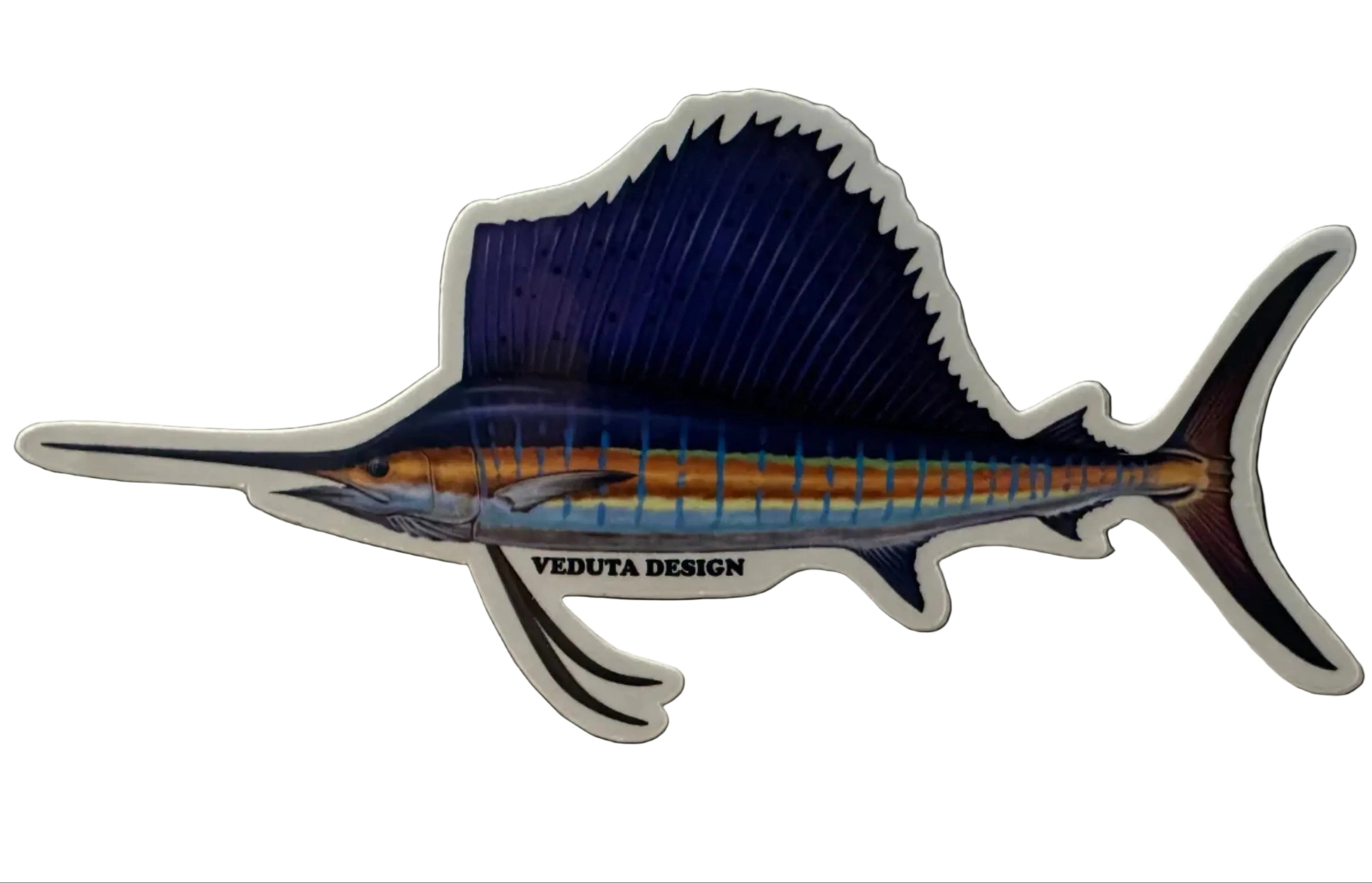 Saltwater Sailfish Fishing Sticker for Boats, Coolers & Outdoor Gear