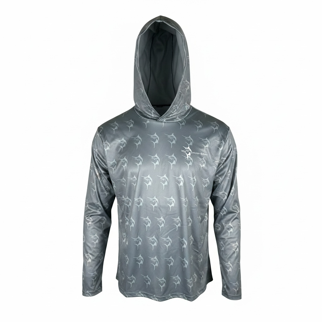 Get Tight Gear "Tug Is The Drug" Marlin Performance Fishing Hoodie – Storm Gray