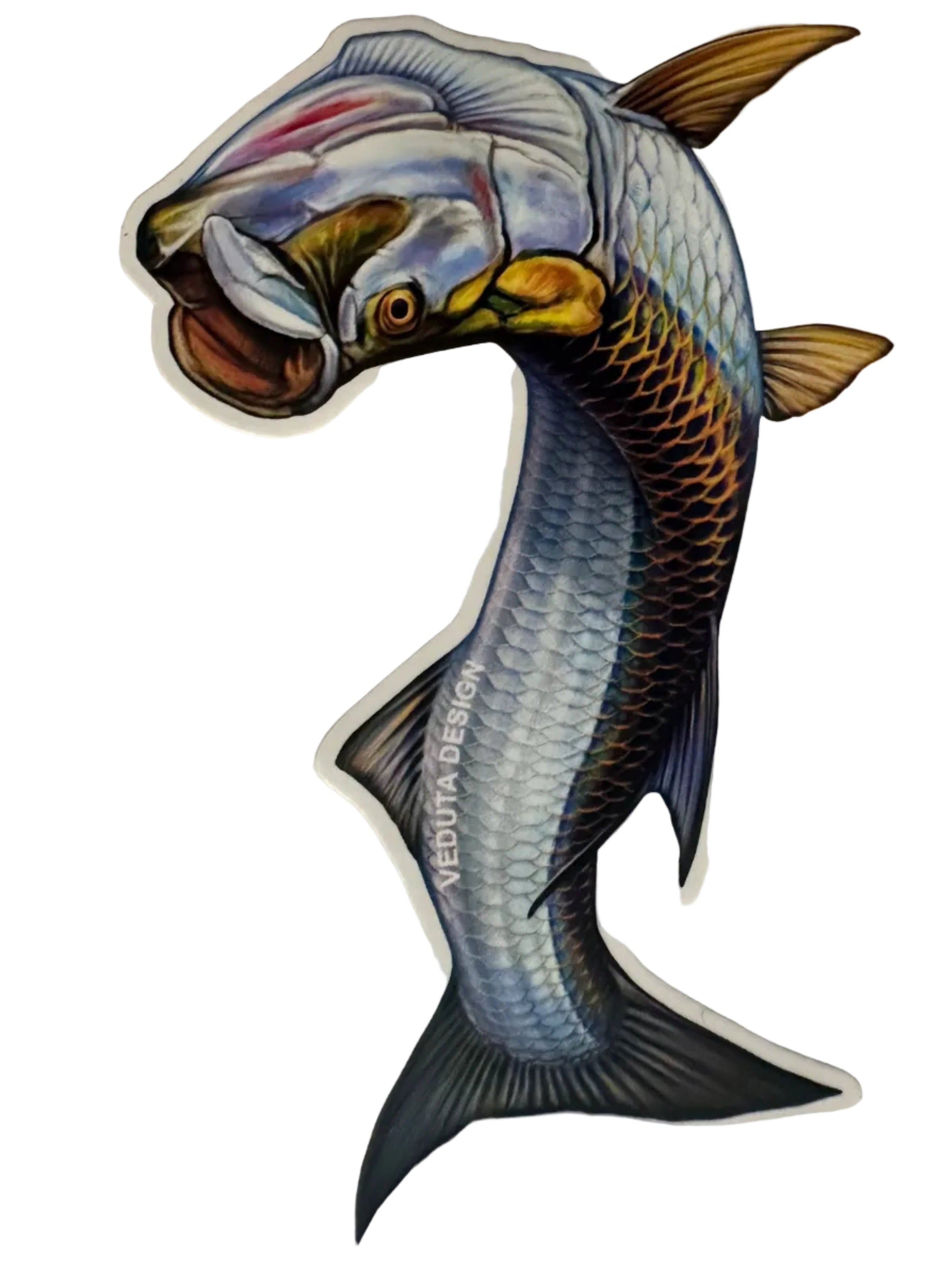 Saltwater Tarpon Fishing Sticker for Boats, Coolers & Outdoor Gear